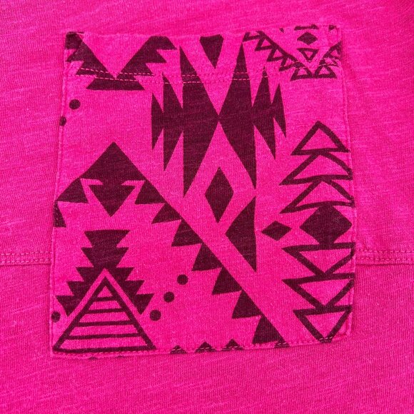Victorias Secret Pink Long Sleeve Aztec Print Pocket Top Large - Picture 4 of 7